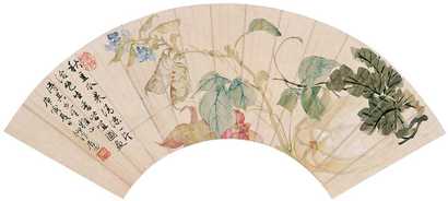 陆抑非 花卉·书法(二件) 镜心